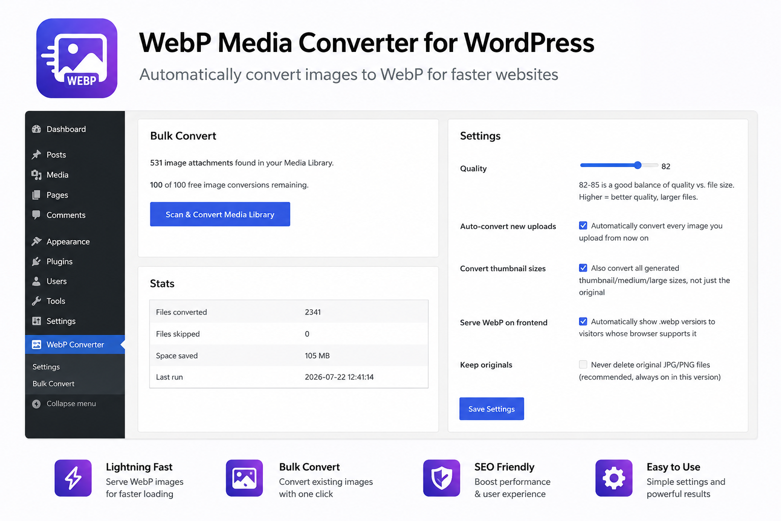 StashPress Pro – WebP Image Conversion
